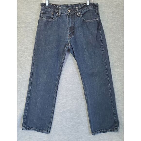 Levis 559 Jeans Mens 33x30 Blue Relaxed Straight Leg Fit Dark Wash Denim - Picture 1 of 9